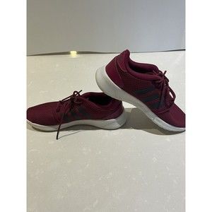 Adidas QT Racer Womens Size 6 Shoes Red Black Low Athletic Running Sneakers